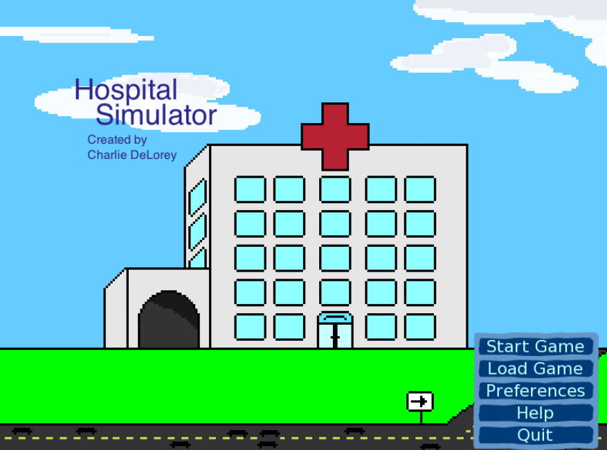 hospital simulator title screen